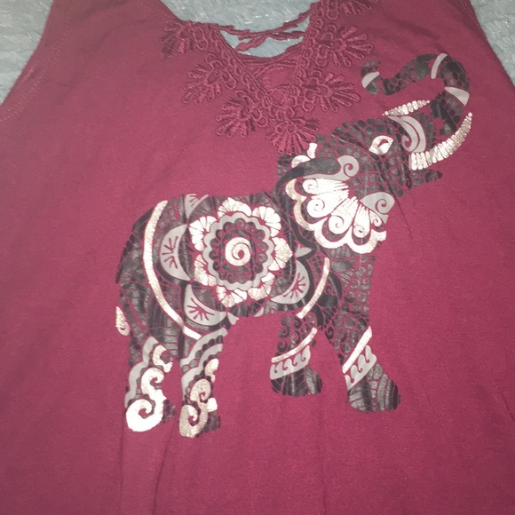 Maroon Elephant Tank Top - Picture 2 of 4